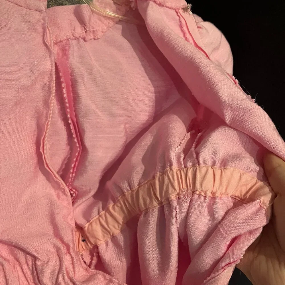 Vintage Pink Handmade Prairie Dress with Matching Apron
